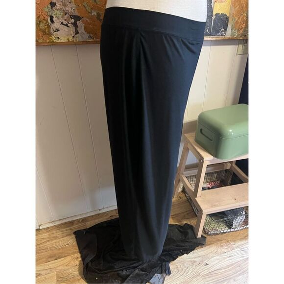 Spanx cropped wide leg power mesh black pants M - Picture 2 of 5